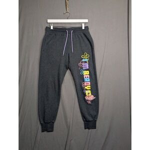 Spongebob Squarepants Sweat Pants Women's M "I'm Ready" Gray Joggers